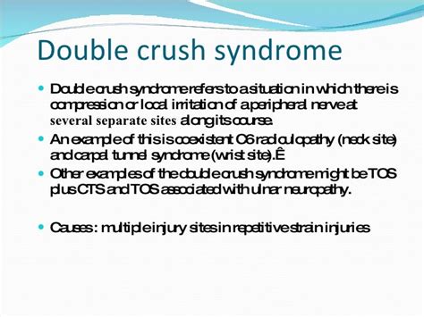 double crush syndrome test|double crush syndrome definition.